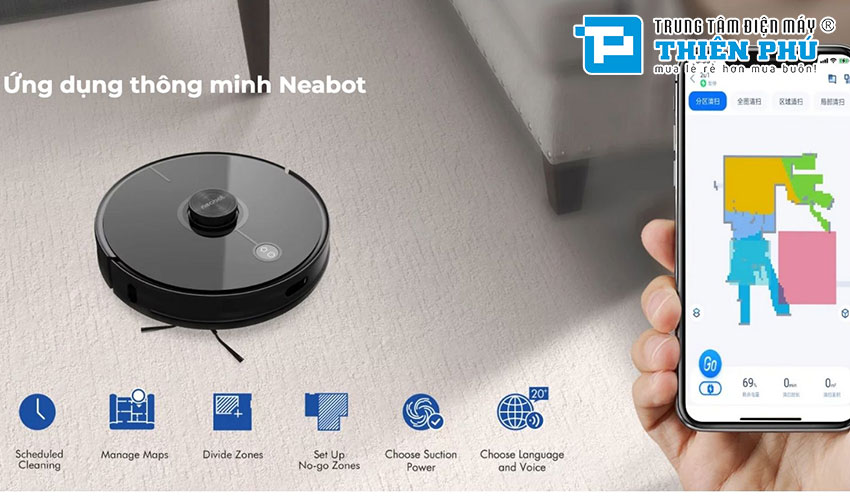 Robot Hút Bụi Lau Nhà Neabot N2