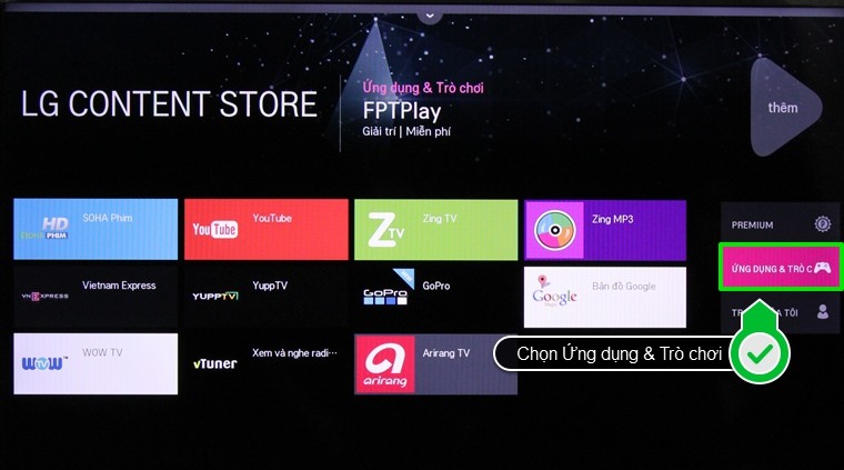 Hướng dẫn sử dụng ứng dụng FPT Play trên Smart tivi LG hệ điều hành WebOS