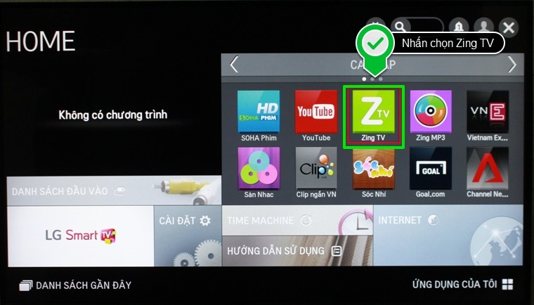 Hướng dẫn sử dụng Zing TV trên Smart tivi LG hệ điều hành Netcast