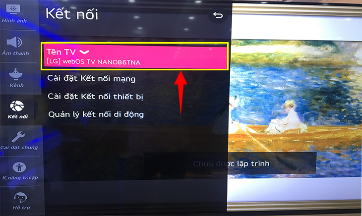 Cách xem tên của smart tivi LG mà bạn đang dùng