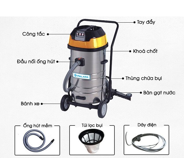 Cấu tạo và nguyên lý hoạt động của máy hút bụi công nghiệp
