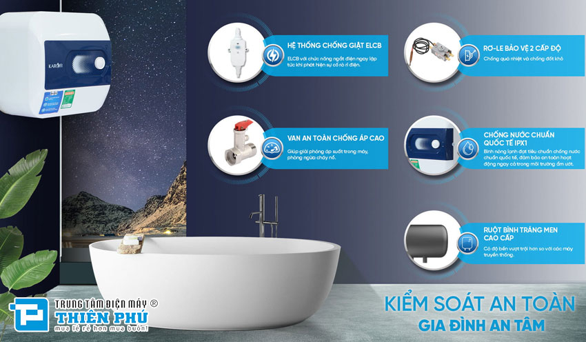 Bình Nóng Lạnh Karofi 15 Lít KBO-Q150