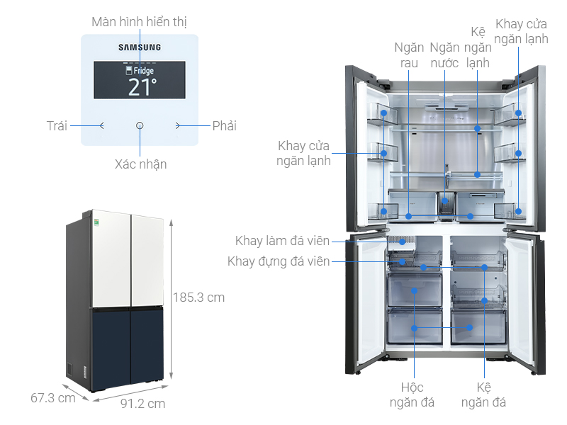 Bảo quản tốt, tiết kiệm điện và nhiều tiện ích - tủ lạnh Samsung RF60A91R177/SV