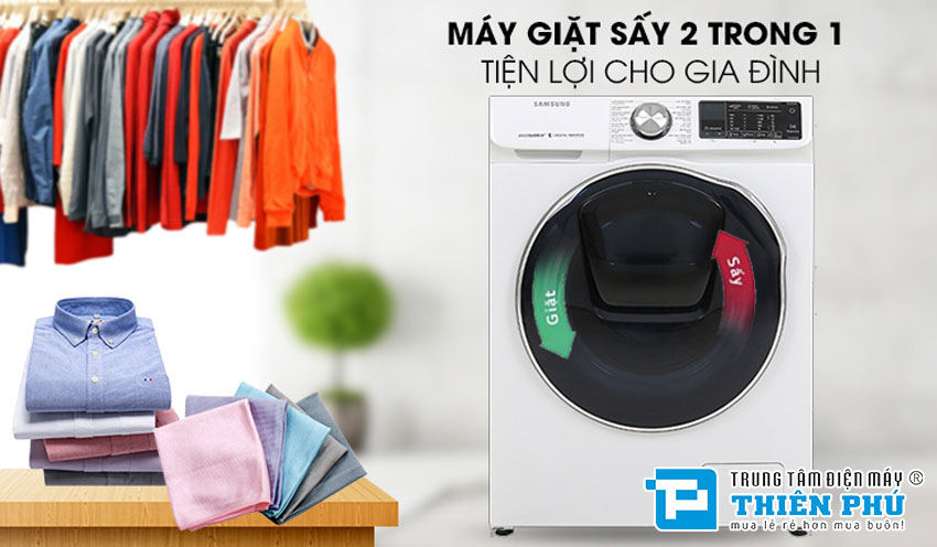 Máy Giặt Sấy Samsung Inverter WD10N64FR2W/SV Giặt 10.5Kg Sấy 7Kg