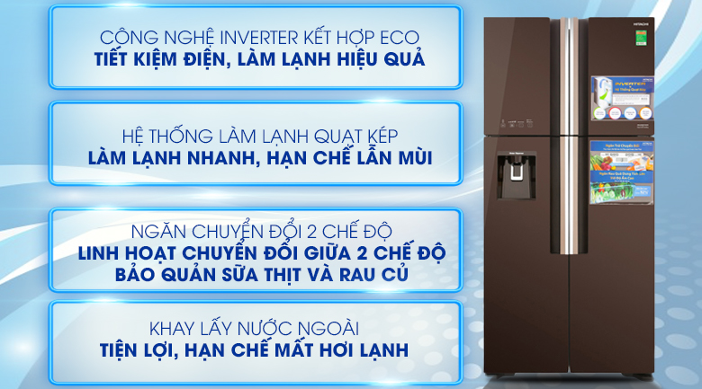 Hai chiếc tủ lạnh Hitachi inverter có tính năng làm đá tự động đáng mua
