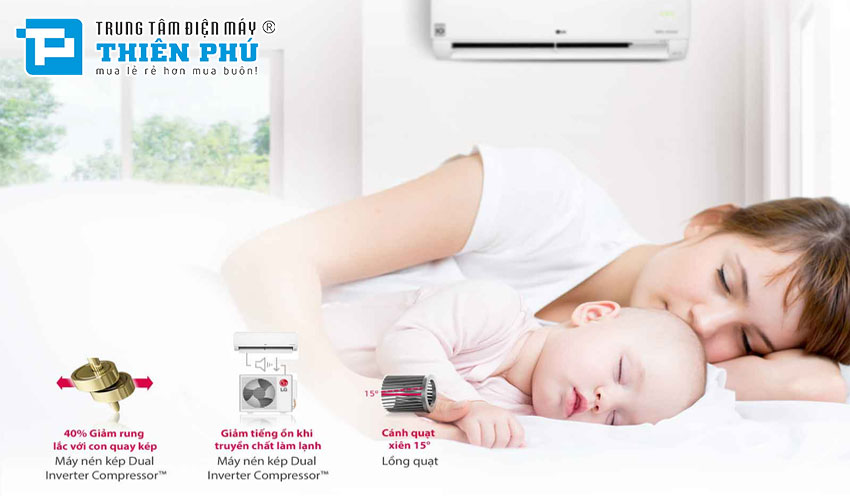 Đánh giá những điểm mạnh trên chiếc Điều Hòa LG Inverter 1 Chiều 12000Btu V13WIN
