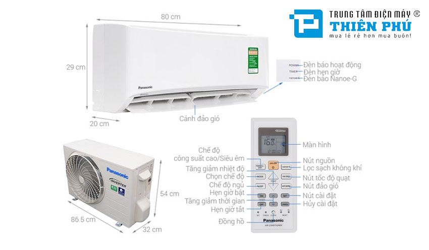 Hướng dẫn sử dụng các tính năng trên điều hòa Panasonic CU/CS-XPU12XKH-8