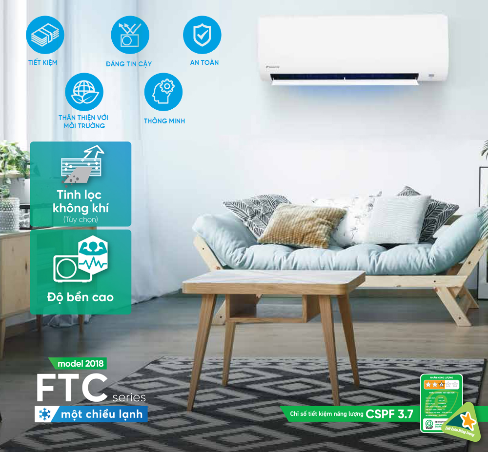 Điều hòa Đaikin 18000btu FTF50XV1V - Điều hòa cho mọi gia đình