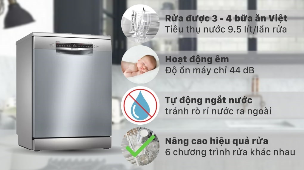 Máy Rửa Bát Bosch SMU68TS02E 14 Bộ Serie 6, có đáng lựa chọn không?