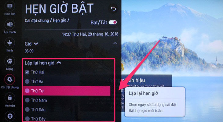 Cách hẹn giờ bật/tắt cho Smart tivi LG