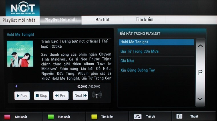 Hướng dẫn sử dụng ứng dụng Nhạc của tui trên Smart tivi LG hệ điều hành Netcast