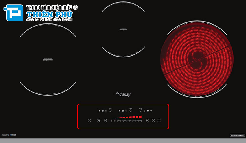 Bếp Điện Từ Canzy CZ TL67GB 3 Vùng Nấu