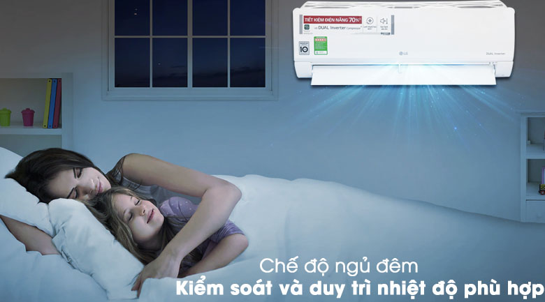 Tính năng lọc khuẩn làm lạnh nhanh và chế độ ngủ của điều hòa lg