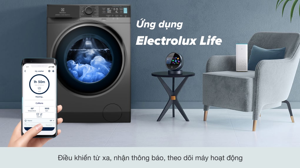 Trải nghiệm các tiện ích thông minh trên máy giặt Electrolux inverter EWF9042R7SB