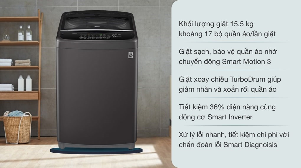 máy giặt LG T2555VSAB 15.5kg
