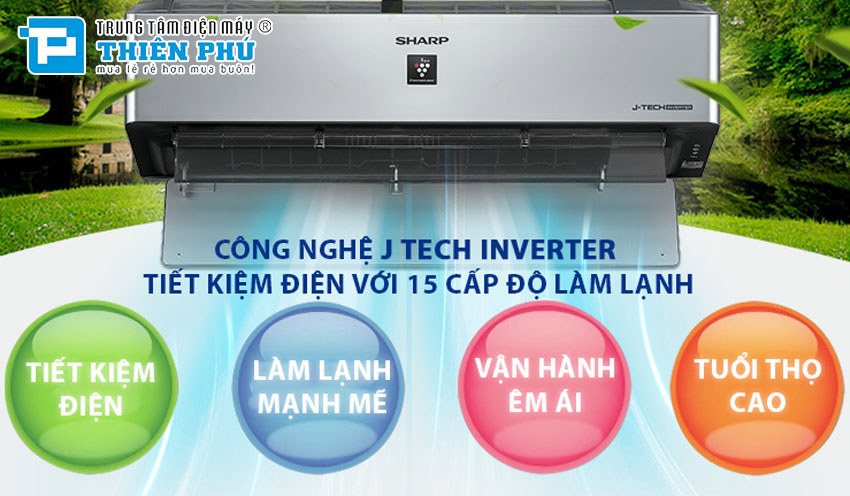 Điều Hòa Sharp 9000Btu 1 Chiều Inverter AH-XP10VXW