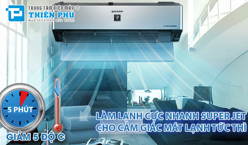 Điều Hòa Sharp 9000Btu 1 Chiều Inverter AH-XP10VXW