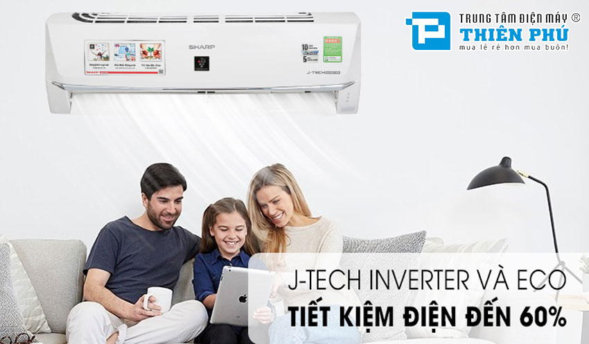 Điều Hòa Sharp 9000Btu 1 Chiều Inverter Wifi AH-XP10WHW