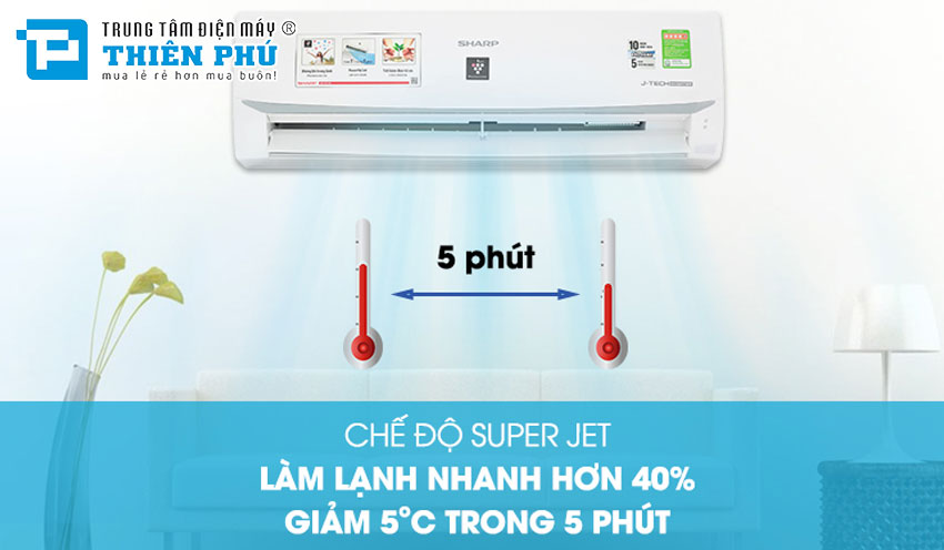 Điều Hòa Sharp 18000Btu 1 Chiều Inverter AH-XP18WMW