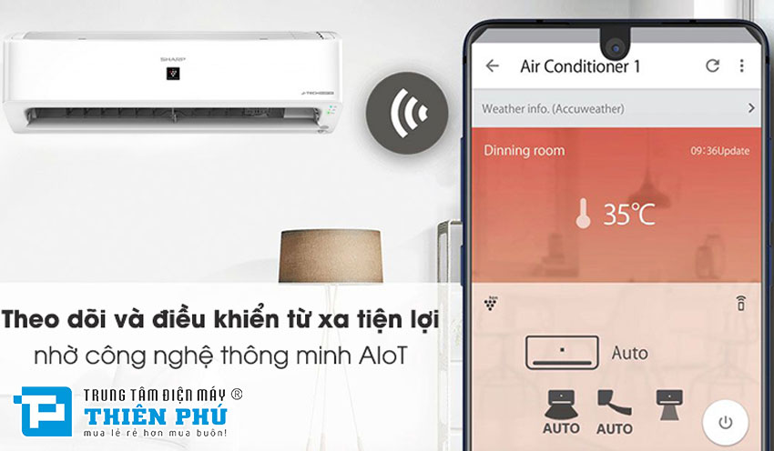 Điều Hòa Sharp 12000Btu 1 Chiều Inverter AH-XP13YHW