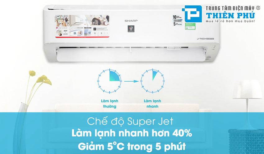 Điều Hòa Sharp 9000Btu 1 Chiều Inverter AH-XP10YMW