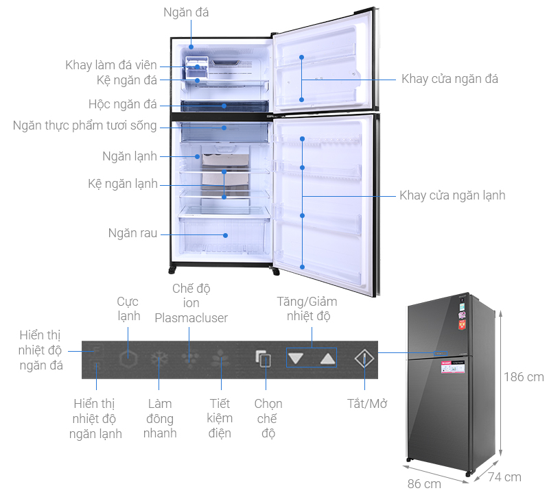 Những điều mà ít ai biết về model tủ lạnh Sharp 2 cánh SJ-XP570PG-SL 520l