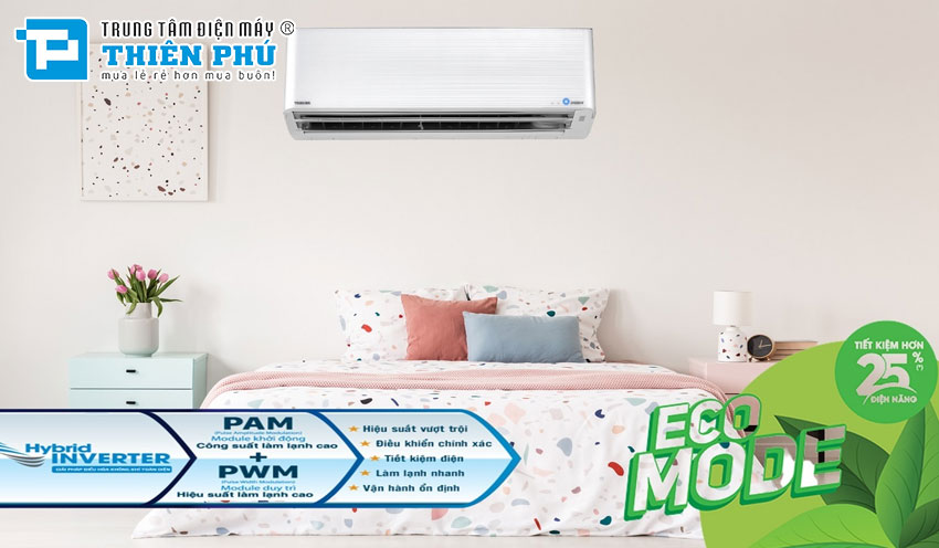 Điều Hòa Toshiba 12900Btu 1 Chiều Inverter RAS-H13N4KCVPG-V Gas R32