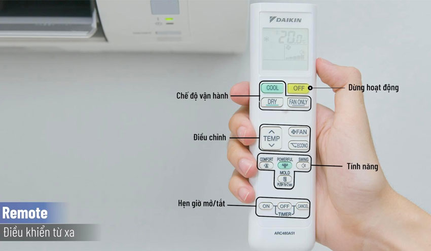 Giải mã ý nghĩa các nút chức năng trên remote điều hòa Đaikin FTKB35WAVMV