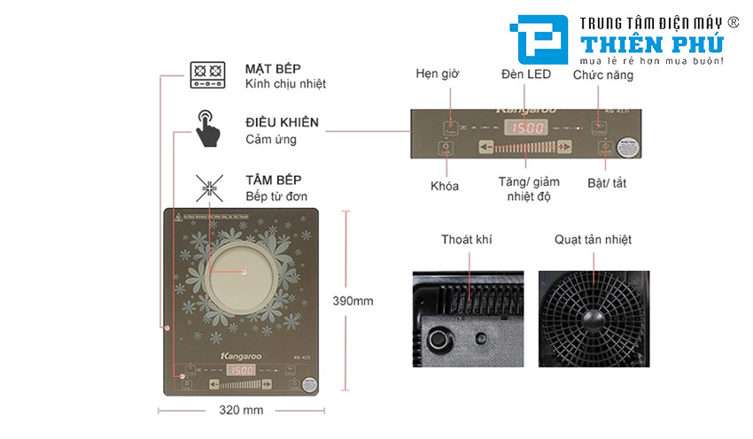 Bếp Từ Đơn Kangaroo KG417i 2100W