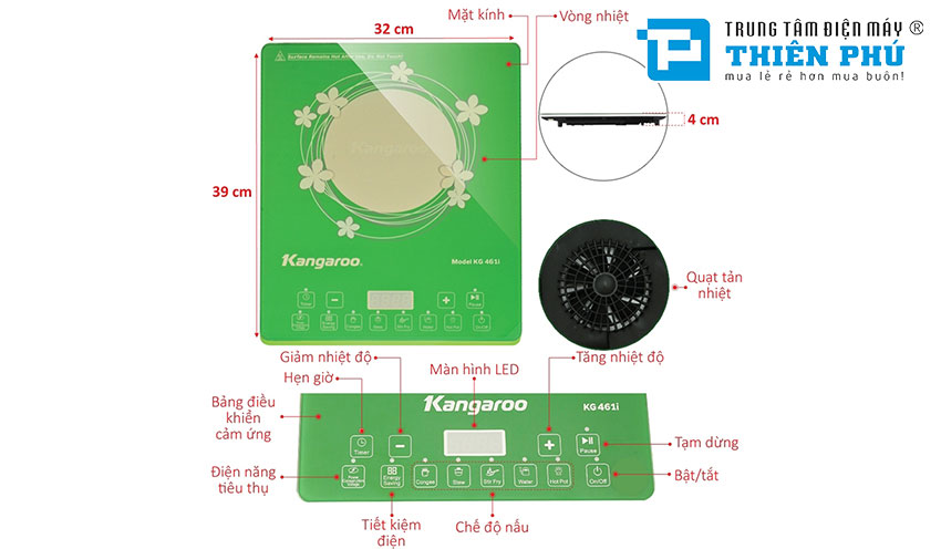 Bếp Từ Đơn Kangaroo KG461i 2100W