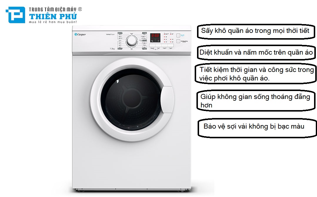 Tại sao nên chọn mua máy sấy quần áo Casper TD-72VWD cho gia đình mình