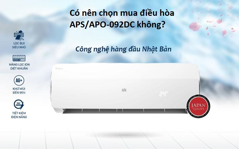 Chiếc điều hòa Sumikura APS/APO-092DC thích hợp lắp đặt cho những căn phòng nào