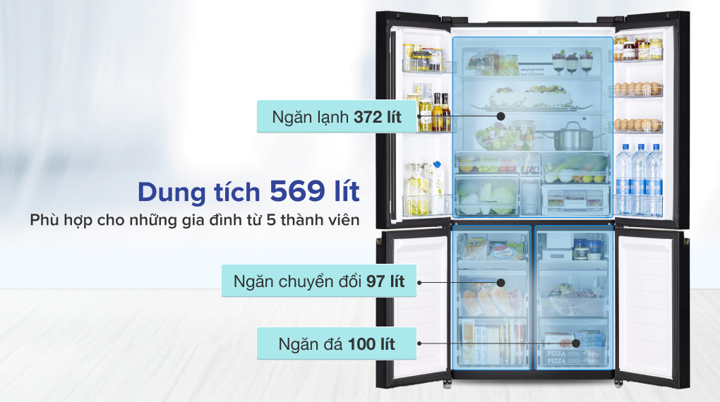 Nên mua tủ lạnh Hitachi 4 cánh có bảng cảm ứng ngoài R-WB640VGV0(GMG)?
