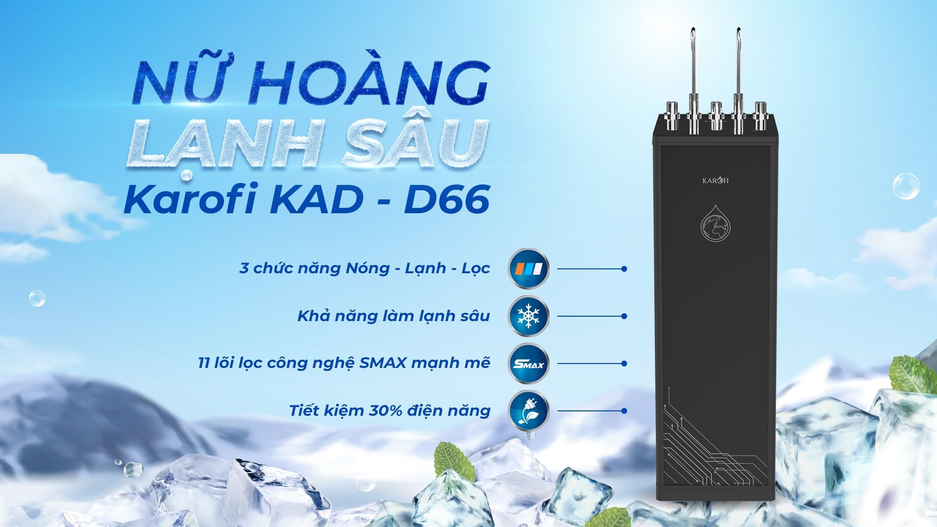 Máy lọc nước Karofi 11 lõi cao cấp- Phù hợp với mọi hộ gia đình