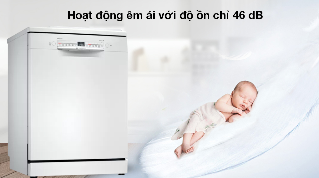 Máy rửa bát Bosch SMS6ZW00E serie 6 đầy đủ công nghệ, hoạt động siêu mạnh mẽ