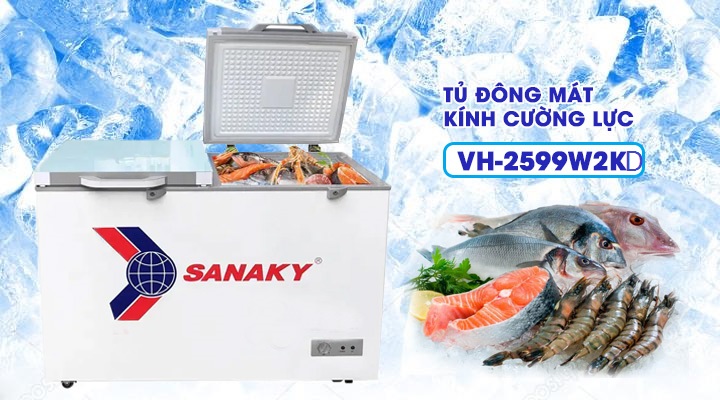 Giữ thực phẩm luôn tươi ngon với tủ đông Sanaky VH-2599W2KD hai ngăn tiện lợi