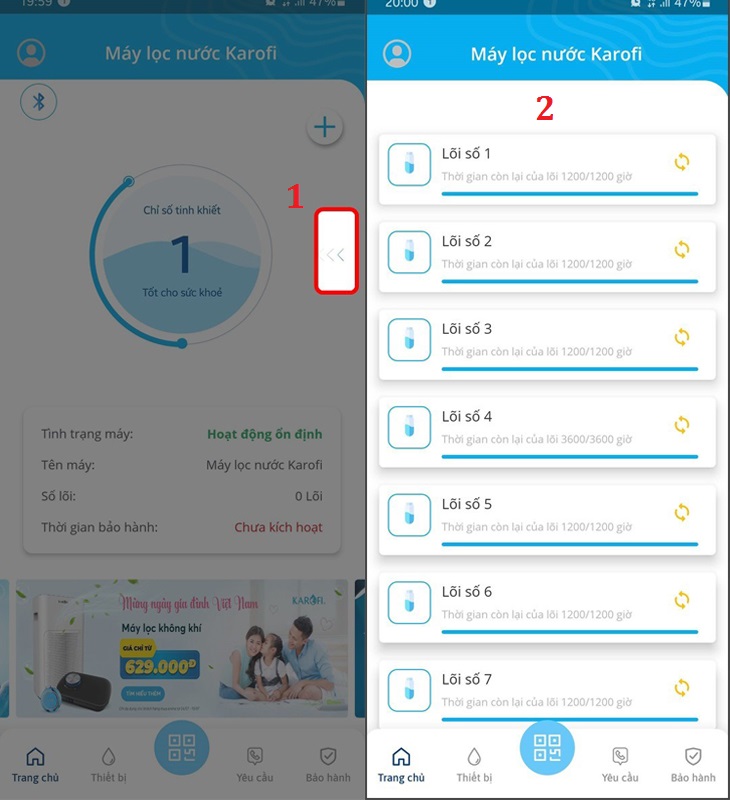 Những điểm nổi bật khi sử dụng ứng dụng Karofi 360 trên máy lọc nước Karofi KAQ-U95