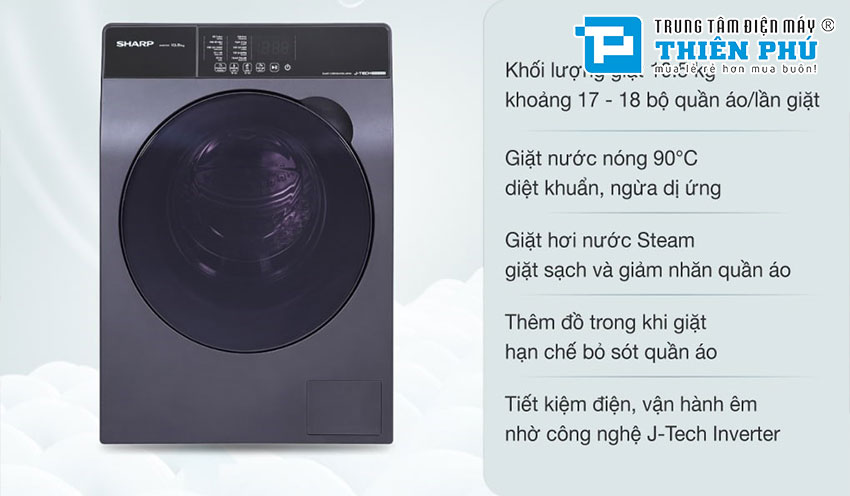 Máy giặt Sharp 8.5 kg ES-FK852EV-W có công dụng gì và có điểm gì đặc biệt