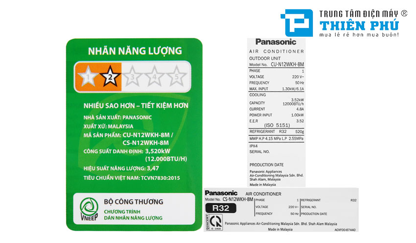 Điều hòa Panasonic 12000 1 chiều CU/CS-N12WKH-8 giá rẻ có tiết kiệm điện không?