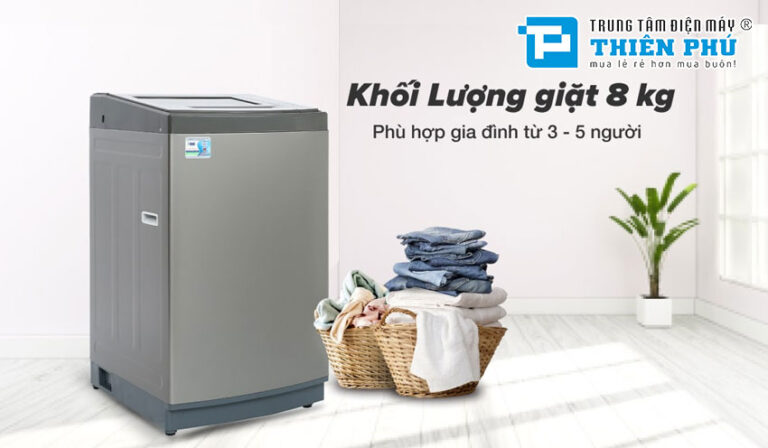 Máy giặt Aqua 8Kg AQW-KS80GT.S giặt sạch vượt trội, tiết kiệm tối đa