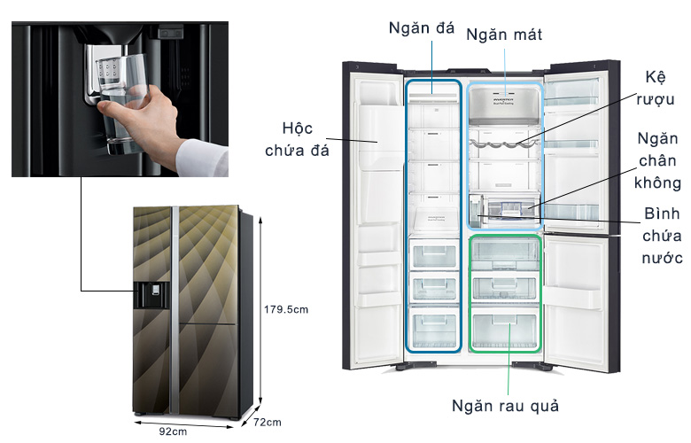 Một số tính năng nổi bật ở tủ lạnh Hitachi R-FM800XAGGV9X(DIA) 569 lít bạn nên biết