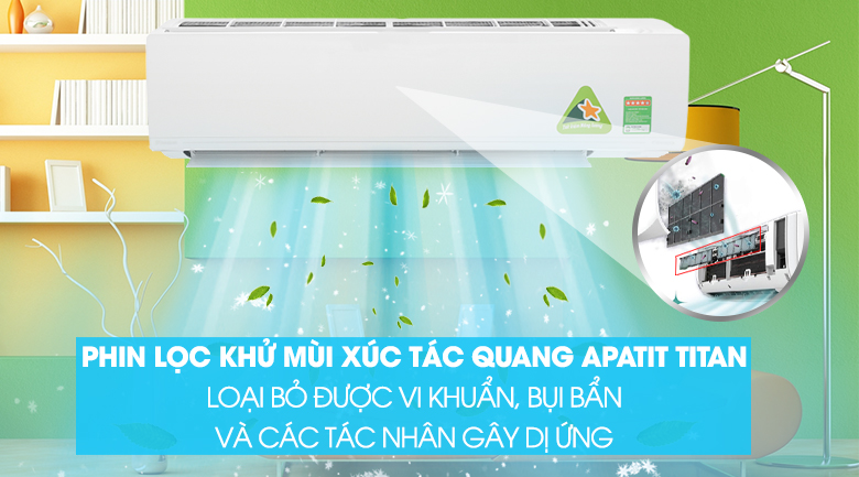 Điều hòa Đaikin FTXV25QVMV/RXV25QVMV với Phin lọc xúc tác quang Apatit Titan có tác dụng gì? Có nên sử dụng không?