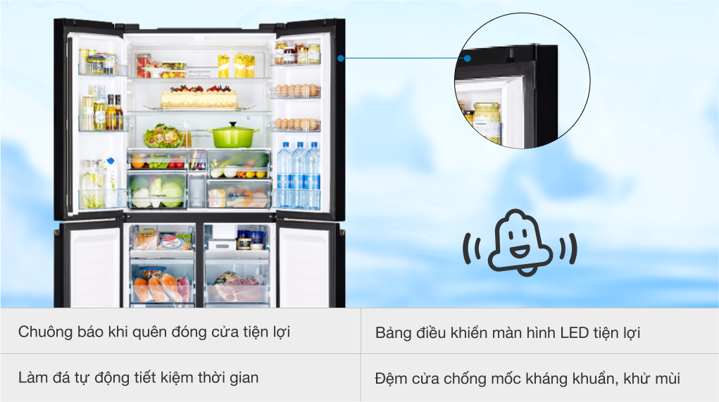 Cần tủ lạnh Hitachi 4 cánh cao cấp, bạn nên chọn model R-WB640VGV0(GBK)