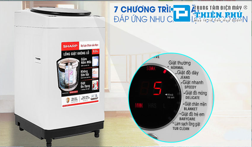 Phân tích khả năng giặt của chiếc máy giặt Sharp 8.2kg ES-W82GV-H