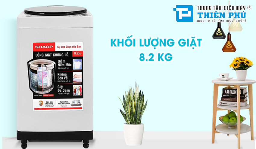 Phân tích khả năng giặt của chiếc máy giặt Sharp 8.2kg ES-W82GV-H