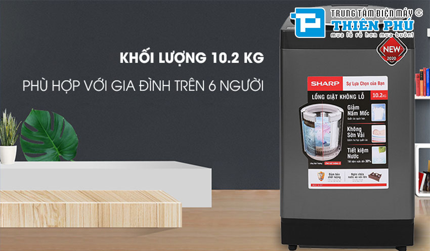 Máy giặt Sharp 10 kg ES-W100PV-H với những công nghệ giặt vượt trội 