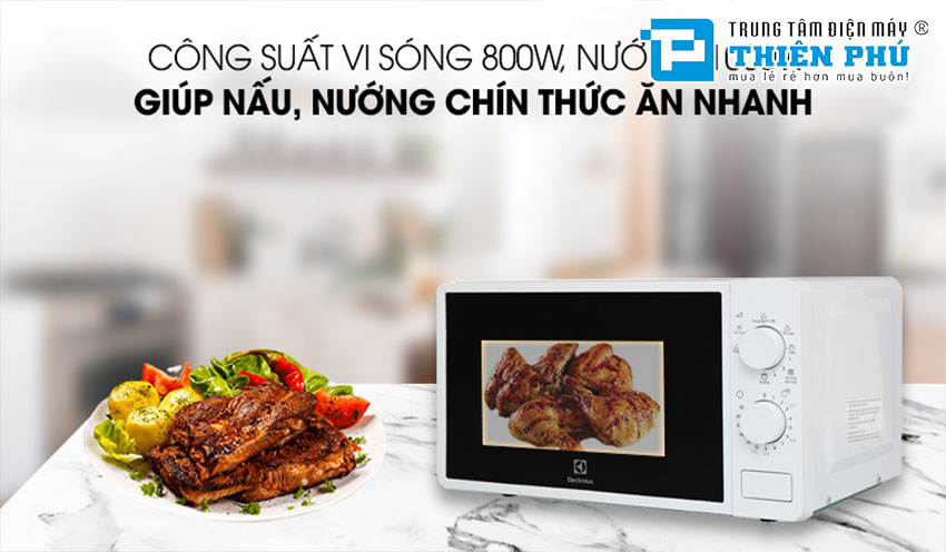 Nấu ăn đơn giản hơn với lò vi sóng Electrolux 20L EMG20K38GWP