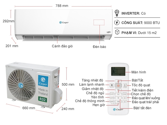 Thiết kế tính năng hiện đại- điều hòa Casper bán chạy nhất thị trường