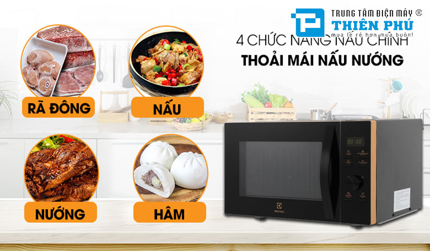 lò vi sóng Electrolux EMG25D59EB không chỉ sang trọng mà còn nhiều tiện ích