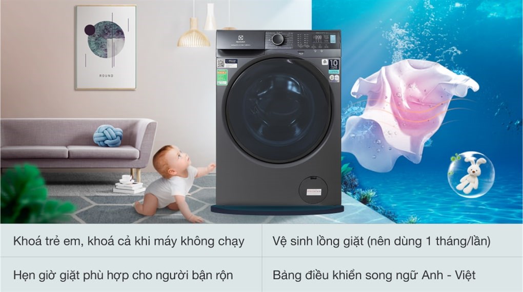  tính năng của chiếc máy giặt Electrolux EWF1024P5SB 10kg